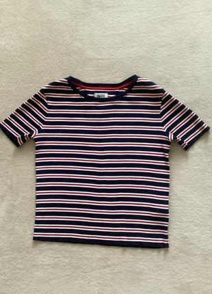 Футболка рубчик полоска tommy hilfiger p.m оригинал2 фото