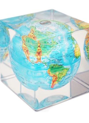 Куб глобус самовращающийся solar globe mova фізична карта2 фото