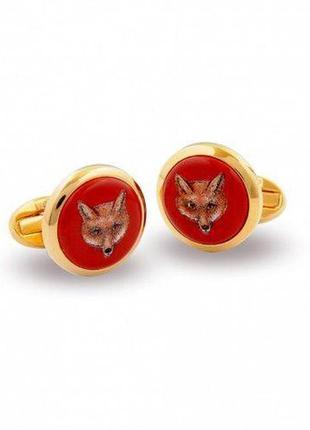 Запонки fox head red круглі