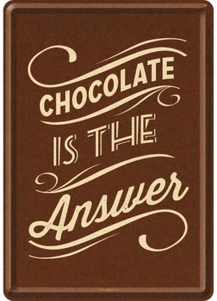Листівка "chocolate is the answer" ностальгічне art (10247)