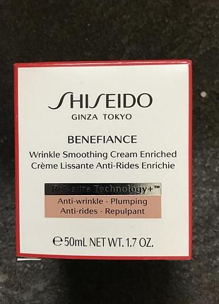 Крем для обличчя shiseido benefiance wrinkle smoothing cream enriched - 50 мл - оригінал