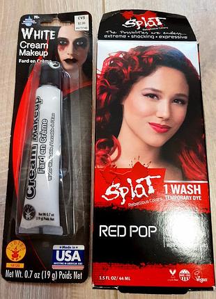 Набір: що змивається крака для волосся і білила для обличчя для новорічного маскараду