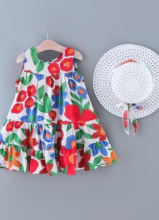 🔹стильний комплект: яскрава сукня + капелюх