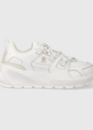 Кожаные кроссовки tommy hilfiger th premium runnerьерhr1 фото