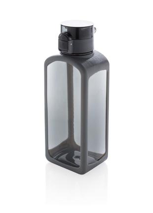 Квадратна вакуумна пляшка для води 600мл, чорна