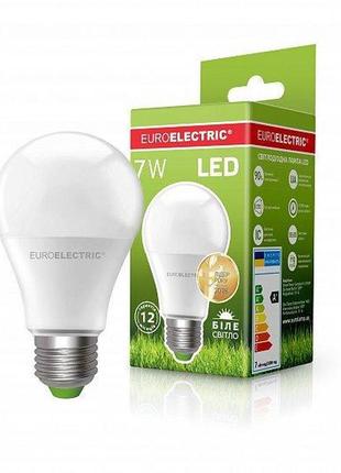 Euroelectric led лампа a60 7w e27 4000k (100) (07274ee)