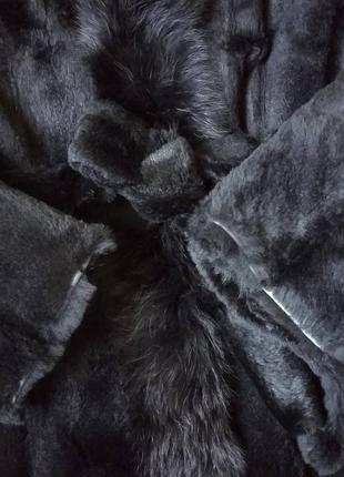 Жіноча шуба atuni натуральне хутро стриженого кролика чорного кольору 44 розміру s5 фото
