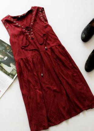 Платье бордо свободное 18 3хл1 фото