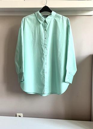 Мятная рубашка оверсайз