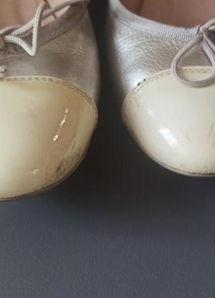 Кожаные балетки испания белые серебряные 40 размер туфли3 фото
