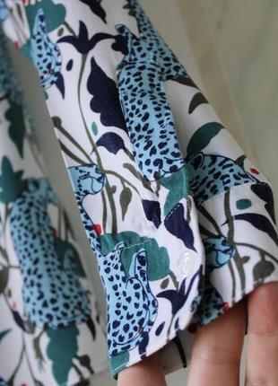Милая блуза с принтом "голубой гепард"7 фото