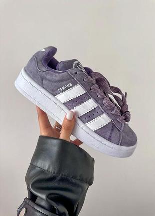 Розкішні жіночі кросівки adidas campus shadow violet premium бузкові