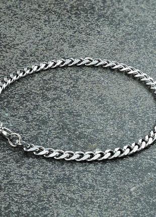 Мужской металлический браслет, цепочка цепь на руку, стальной серебряный из стали3 фото