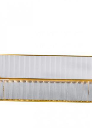 Піднос декоративний прямокутний золотий для сервірування 25х16,5 см