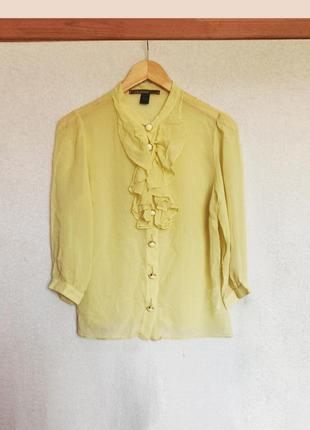 Лимонна блуза з натурального шовку 100% roberto cavalli для офісу, ділова