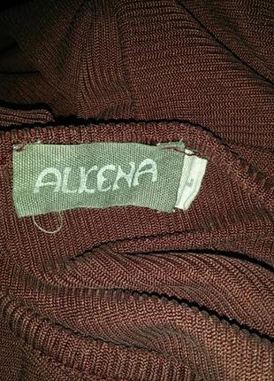 Alkena шелк футболка лонгслив топ с длинными рукавами бордо рубчик9 фото