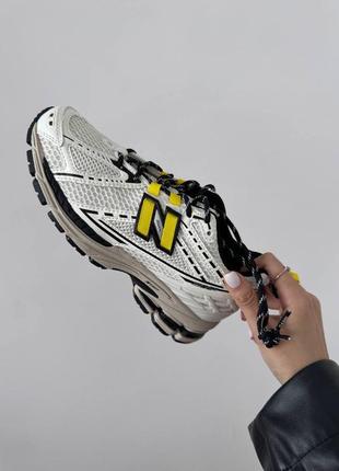 Классные женские и мужские кроссовки new balance 1906r white yellow premium молочные с жёлтым6 фото