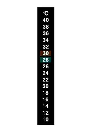 Термометр наклейка для аквариума 10-40c 13см, аквариумный градусник1 фото