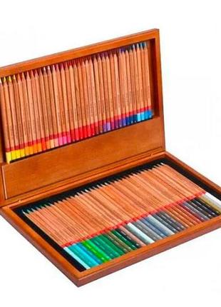 Набір різнокольорових олівців 72 шт, дерев'яний кейс marco renoir, подарунковий1 фото