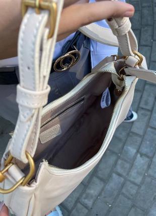 Жіноча сумка fendi hobo бежева dn01024 фото