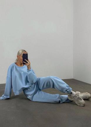 Спортивний костюм найк nike графіт штани світшот кофта светр джогери джемпер бежевий розовий голубий5 фото