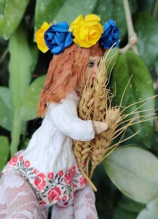 Україночка з колосками - ватна іграшка