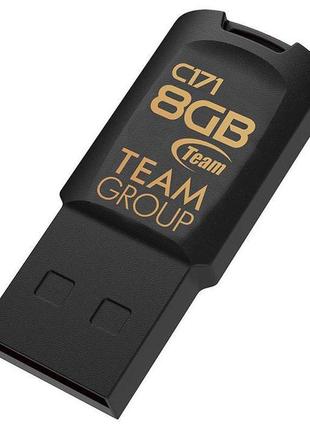 Usb 2.0 флеш накопичувач 8gb team c171 (tc1718gb01) чорний новий