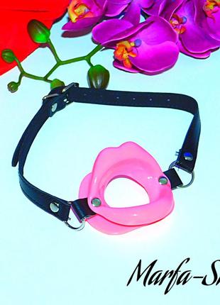 Розовый кляп губы силиконовый, фиксирующий кляп для минета садо мазо, ролевые игры, кляп рот на ремешке ms12