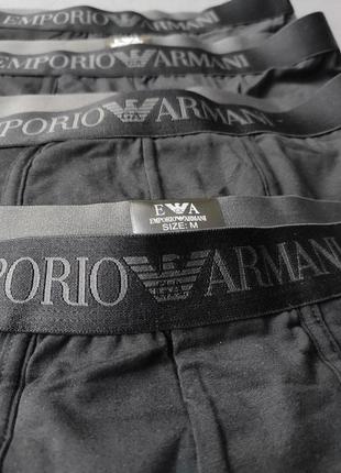 Набір чоловічі трусів emporio armani 4 штуки брендовий подарунковий набір трусів чорні труси боксери армані2 фото