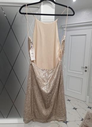 Шикарное платье zara в пайетки с витритой спиной2 фото
