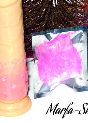 Насадка на пеніс силіконова, насадка на пеніс, рожева, насадка на вібратор, ms12