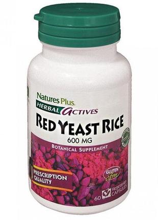 Красный рис nature's plus herbal actives, red yeast rice 600 m...
