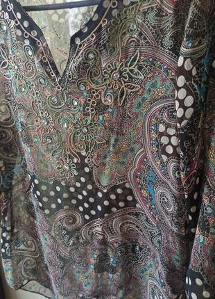 Шикарная полупрозрачная блуза с вышивкой испания1 фото