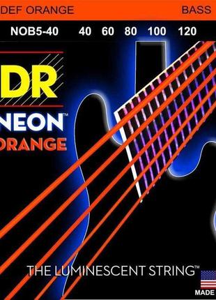 Струни для бас-гітари dr nob5-40 hi-def neon orange k3 coated ...