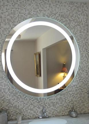 Дзеркало turister кругле 80 см з подвійною led-підсвіткою без ...4 фото