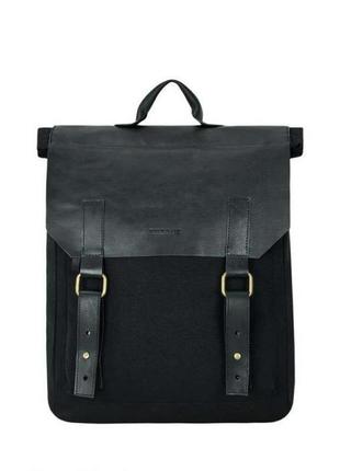 Рюкзак exodus leather canvas чорний r0503ex011 28 х 36 х 10 см