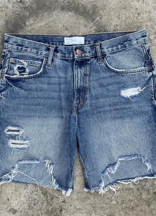 Мужские джинсовые шорты bershka рваные для города для прогулок