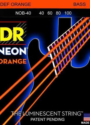 Струни для бас-гітари dr nob-40 hi-def neon orange k3 coated l...