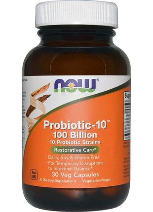 Пробіотичний комплекс probiotic 100 billion, now foods, 30 гел...