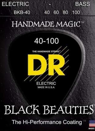 Струни для бас-гітари dr bkb-40 black beauties k3 coated mediu...