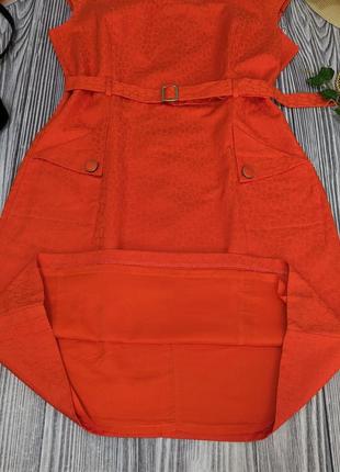 Яркое оранжевое хлопковое плотное платье d'auvry #2305 фото