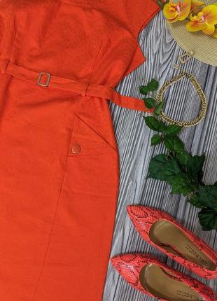 Яркое оранжевое хлопковое плотное платье d'auvry #2303 фото