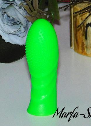 Насадка на палець з пухирцями для мастурбації, багаторазова, насадка для мастурбації, силіконова, зелена