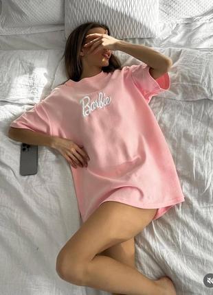 Стильная футболка oversize с вышивкой barbie4 фото