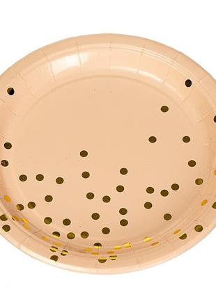 Набор тарелок "горошинки" 23 см., 10шт. *4 цвета8 фото