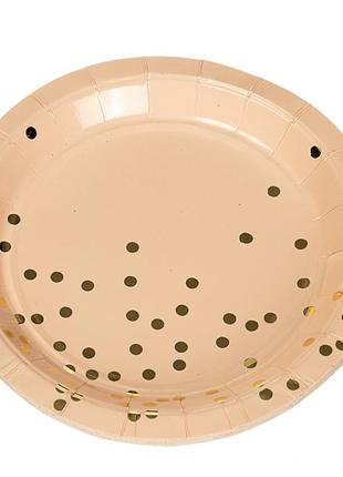Набор тарелок "горошинки" 18 см., 10шт. *4 цвета8 фото