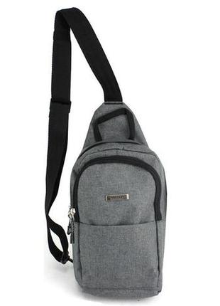 Рюкзак однолямковий на одне плече 8 л wallaby 112 сірий3 фото