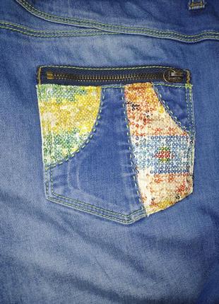 Desigual стрейчеві джинси з акцентним поясом і кишенею,30 р.8 фото