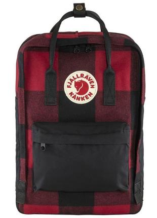 Рюкзак fjallraven kanken re-wool laptop 15 red-black (1004-233...