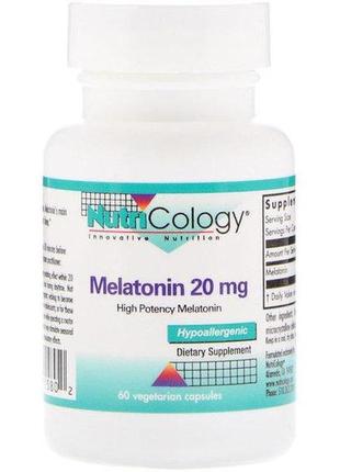 Мелатонін для сну nutricology melatonin 20 mg 60 veg caps